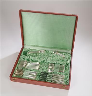 Philipp Häusler, 36-piece cutlery service “Europa”, model number: 2800, Krupp, Berndorf, designed in c. 1930 - Jugendstil and 20th Century Arts and Crafts