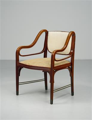 An armchair, School of Otto Wagner or Gustav Siegel, model number: 412, designed in around 1901, executed by Jacob & Josef Kohn, Vienna - Jugendstil e arte applicata del XX secolo