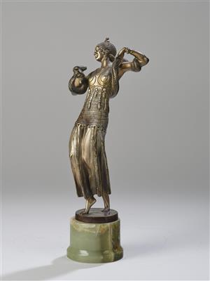 Bruno Zach (Österreich 1891-1945), Bronzefigur: orientalische Tänzerin mit Schlange, Österreich, um 1925 - Jugendstil & Angewandte Kunst des 20. Jahrhunderts