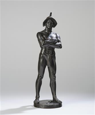 Bruno Zach (Austria 1891-1945), a warrior with a helmet and knife, 1925/30 c. 1925/30 - Jugendstil e arte applicata del XX secolo