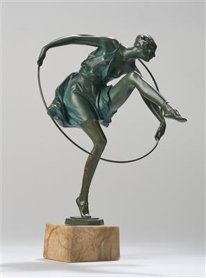 Bruno Zach (Zhytomyr 1891-1945 Vienna), a female dancer with hoop, Vienna, c. 1925 - Jugendstil e arte applicata del XX secolo