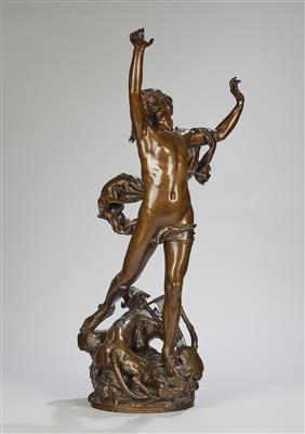 Charles Raoul Verlet (France, 1857-1923), a large bronze sculpture: Orpheus and Cerberus, bronze cast: F. Barbedienne, Paris - Secese a umění 20. století