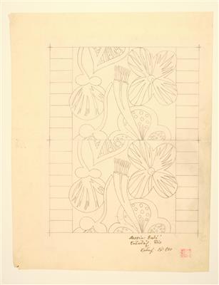 Felice Rix, Entwurfszeichnung, Dessin: "Bali", Enwurfsnummer: 200, Wiener Werkstätte - Jugendstil & Angewandte Kunst des 20. Jahrhunderts