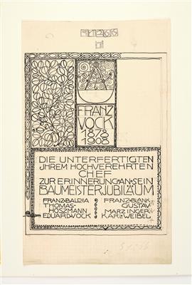 Josef Hoffmann, a preparatory sketch for Franz Vock, 1878-1908, model number S 1266, Wiener Werkstätte, 1908 - Jugendstil and 20th Century Arts and Crafts