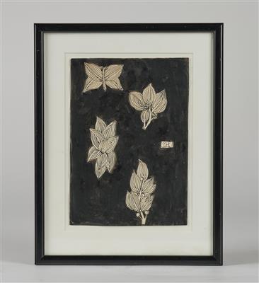 Josef Hoffmann, a preparatory sketch for floral elements, Wiener Werkstätte, c. 1920/25 - Secese a umění 20. století