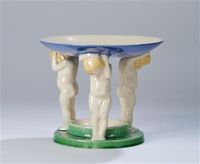 Michael Powolny, “Centrepiece with three putti, No. 113”, model number K 193, executed by Wiener Keramik, 1907-12 - Secese a umění 20. století