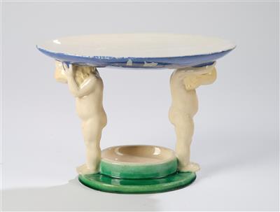 Michael Powolny, “Centrepiece with two putti, No. 13a”, designed in around 1907, executed by Wiener Keramik, by 1912 - Secese a umění 20. století