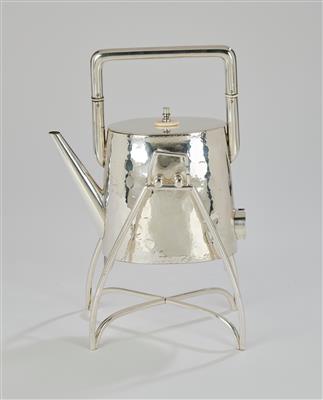 A teapot with holder in Art Deco style, Berliner Elektroplated-Warenfabrik (B. E. P. W. F.), c. 1920/30 - Jugendstil e arte applicata del XX secolo