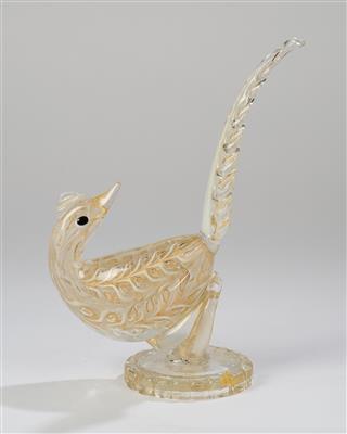 A bird "graffito", designed by Ercole Barovier, executed by Barovier & Toso, Murano, c. 1950 - Jugendstil and 20th Century Arts and Crafts