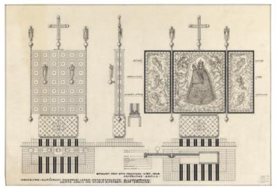 Otto Prutscher and Sepp Zöchling, design for a hdomestic altar, Vienna/ Lower Austria, 1948 - From the Schedlmayer Collection- Art Nouveau and 20th Century Applied Arts