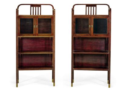 Two small salon cabinets, model number 600, designed in around 1905, executed by Jacob & Josef Kohn, Vienna - From the Schedlmayer Collection- Art Nouveau and 20th Century Applied Arts