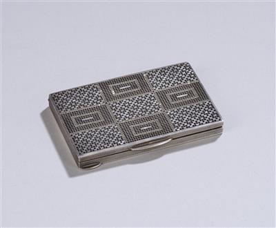 A sterling silver lidded box with marcasites and geometrical decoration, Austria, 1939-1944 - From the Schedlmayer Collection II - Art Nouveau and Applied Art of the 20th Century