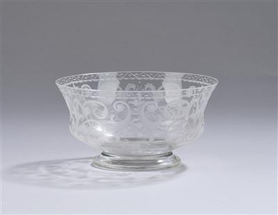 A dessert bowl with floral and rocaille decoration, Lobmeyr, Vienna - From the Schedlmayer Collection II - Art Nouveau and Applied Art of the 20th Century