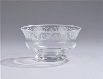 A dessert bowl with floral and rocaille decoration, Lobmeyr, Vienna - From the Schedlmayer Collection II - Art Nouveau and Applied Art of the 20th Century