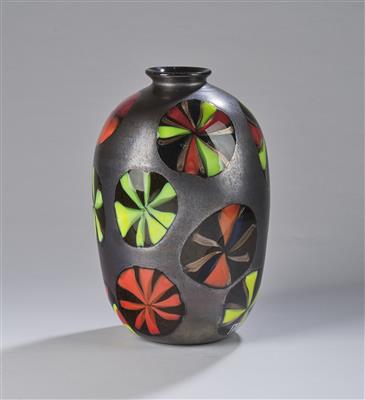 Ermanno Toso, a vase "Nerox Stellato", designed in around 1954, executed by Fratelli Toso, Murano - Dalla Collezione Schedlmayer  II