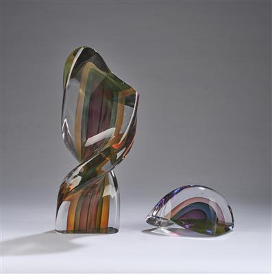 Harvey K. Littleton (USA, 1922-2014), a two-piece glass object: Rotation, 1981 - Dalla Collezione Schedlmayer  II