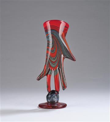 Joel Philip Myers (born in the USA in 1934), a glass object: "Hand", 1972 - From the Schedlmayer Collection II - Art Nouveau and Applied Art of the 20th Century