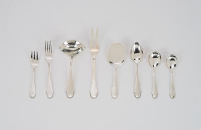 Christian F. Heise, a 41-piece silver cutlery set, Georg Jensen, Copenhagen - Jugendstil e arte applicata del XX secolo