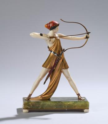 Ferdinand Preiss (Germany, 1892-1943), a bronze figure: Diana, Berlin, c. 1930 - Jugendstil e arte applicata del XX secolo