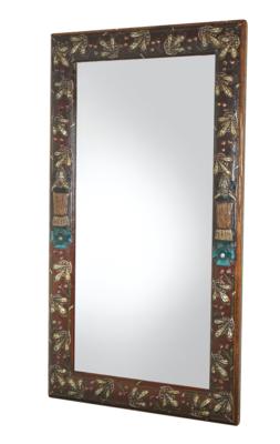 A large wall mirror, c. 1901, with a cutting attached on the back: ‘Ver Sacrum of the 12th Exhibition of the Union of Austrian Artists of the Viennese Secession, 1901’ - Secese a umění 20. století