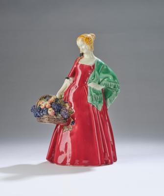Johanna Meier-Michel, a large autumn season figurine ("Herbst"), model number 1144, executed by Wiener Kunstkeramische Werkstätte (WKKW), c. 1914 - Jugendstil e arte applicata del XX secolo