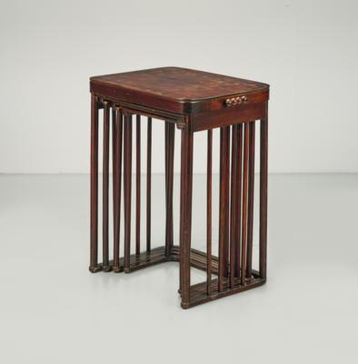 Josef Hoffmann, four nesting tables, model number: 986, designed in 1905, executed by Jacob & Josef Kohn, Vienna - Jugendstil e arte applicata del XX secolo