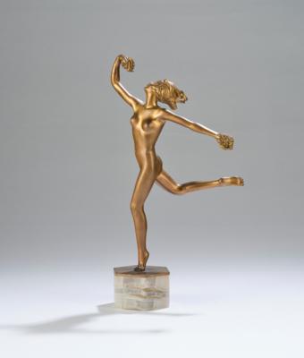 Josef Lorenzl (Vienna, 1872-1950), a bronze female dancer, designed in Vienna in around 1930 - Secese a umění 20. století