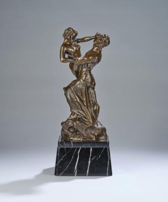 Max Drah (geb. 1879 Österreich -?) Bronzegruppe eines ringenden Paares, Österreich, um 1900/20 - Jugendstil & Angewandte Kunst des 20. Jahrhunderts