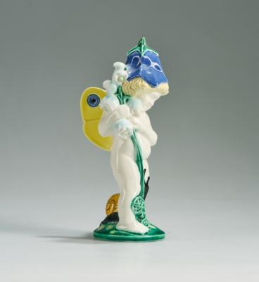 Michael Powolny, a putto as a bellflower, WK model number 137, designed in around 1907, executed by Gmundner Keramik, 1923-32 - Secese a umění 20. století