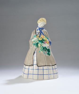 Michael Powolny, crinoline autumn (second crinoline seasons’ cycle), WK model number 225, designed in around 1910, executed by Gmundner Keramik, after 1919 - Jugendstil e arte applicata del XX secolo