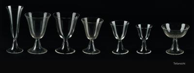 Otto Prutscher (Vienna 1880-1949), a drinking set no. 237 (guest service Böhler-Werke) Meyr’s Neffe, Ludwig Moser, Haida Goldberg for J. & L. Lobmeyr, Vienna, 1918 - Jugendstil e arte applicata del XX secolo