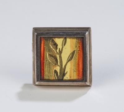 A silver brooch with an enamel painting of a branch, Georg Stöger for the Wiener Werkstätte, c. 1915 - Jugendstil e arte applicata del XX secolo