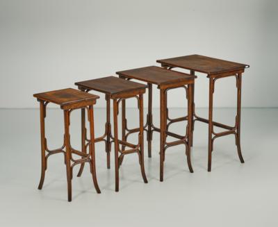 Four nesting tables, designed before 1904, model number 10, executed by Gebrüder Thonet, Vienna - Secese a umění 20. století