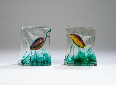 Two aquariums with fish, Salviati, Murano, 1960s - Secese a umění 20. století