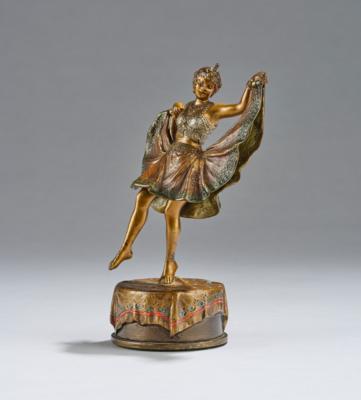 F. X. Bergmann, orientalische Tänzerin mit aufklappbarem Rock, Wien, um 1900 - Jugendstil & Angewandte Kunst des 20. Jahrhunderts