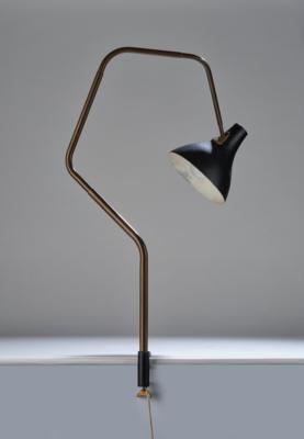 Franz Hagenauer, a desk lamp (“Schreibtischlampe”) and a small desk lamp (“kleine Zeichentischlampe”) (angular tube patent, “Rohrwinkelpatent”), model number L 68 (5892), Werkstätten Hagenauer, Vienna, 1951 - Jugendstil e arte applicata del XX secolo