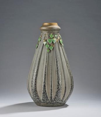 A monumental vase with motif of leafy trees, model number 2023, decorated by Paul Dachsel, decoration number 7, decoration designed in 1908/09, executed by Kunstkeramik Paul Dachsel, Turn-Teplitz, 1908/09 - Jugendstil and 20th Century Arts and Crafts