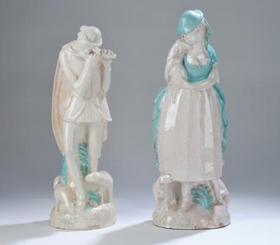 A large ceramic pair: shepherd and shepherdess, c. 1920/30 - Jugendstil e arte applicata del XX secolo