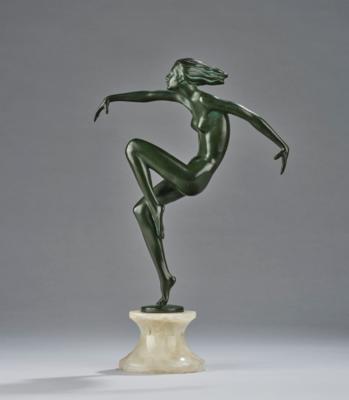 Josef Lorenzl (Vienna, 1872-1950), a bronze female dancer, designed in Vienna in around 1930 - Secese a umění 20. století