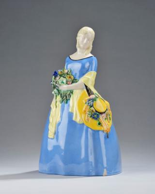 Michael Powolny, crinoline summer (second crinoline season cycle), WK model number 224, model c. 1910, executed by Wiener Keramik, by 1912 - Jugendstil and 20th Century Arts and Crafts