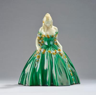 Michael Powolny, a crinoline lady ("Krinolinen-Dame No. 108"), designed in around 1907, executed by Wiener Keramik, by 1912 - Jugendstil e arte applicata del XX secolo