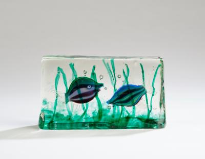 Aquarium mit zwei Fischen, Salviati  &  Co., Murano - Jugendstil & Angewandte Kunst des 20. Jahrhunderts