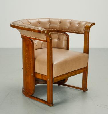 An armchair (Buenos Aires model), attributed to Josef Hoffmann, model number 675, designed in 1905, produced as of 1905, added to the catalogue in 1906, the model was exhibited at the World’s Fair in Buenos Aires in 1910, - Secese a umění 20. století