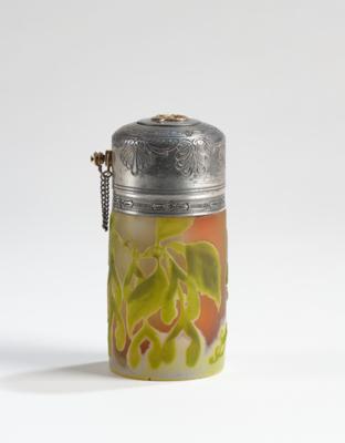 A flask with metal mount and mistletoe décor, Emile Gallé, Nancy, 1908-20 - Jugendstil e arte applicata del XX secolo