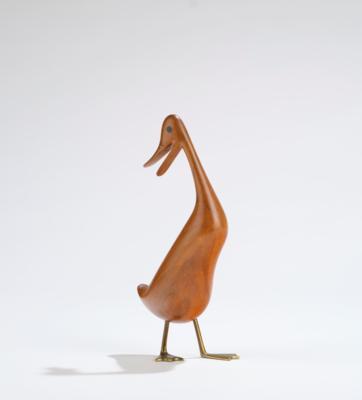 Franz Hagenauer, a wooden sculpture, duck "Lene", model number 9662, designed in 1954, executed by Werkstätte Hagenauer, Vienna - Jugendstil e arte applicata del XX secolo