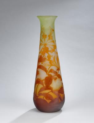 A tall vase with fuchsias, Emile Gallé, Nancy, c. 1908-20 - Jugendstil and 20th Century Arts and Crafts