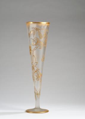 A tall vase with bellflowers, probably Legras  &  Cie., St. Denis, c. 1900 - Jugendstil and 20th Century Arts and Crafts