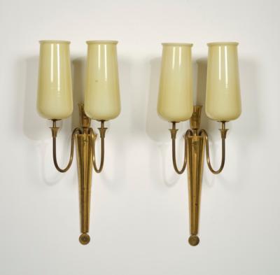 A pair of large two-arm wall appliques, designed in around 1930/40 - Jugendstil e arte applicata del XX secolo