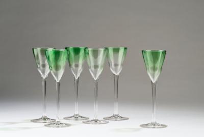 Six wine glasses, School of Koloman Moser, commissioned by E. Bakalowits, Söhne, Vienna c. 1900 - Jugendstil and 20th Century Arts and Crafts