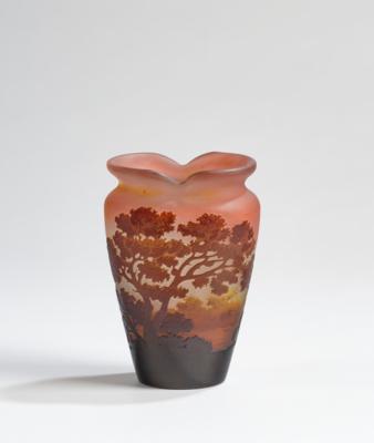 A vase with wooded and lakeside landscape, Emile Gallé, Nancy, c. 1920 - Jugendstil and 20th Century Arts and Crafts